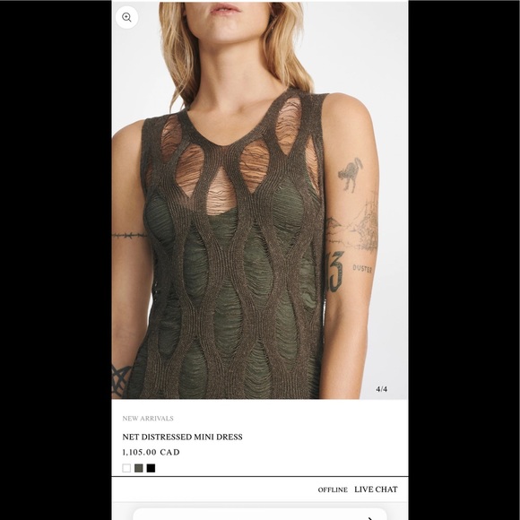 2022 spring Dion Lee NET DISTRESSED MINI Dress - Picture 3 of 16